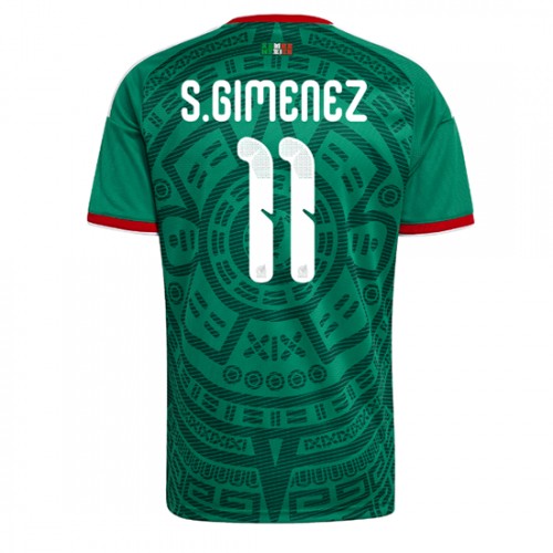 Stroje piłkarskie Meksyk Santiago Gimenez #11 Koszulka Podstawowej MŚ 2026 Krótki Rękaw